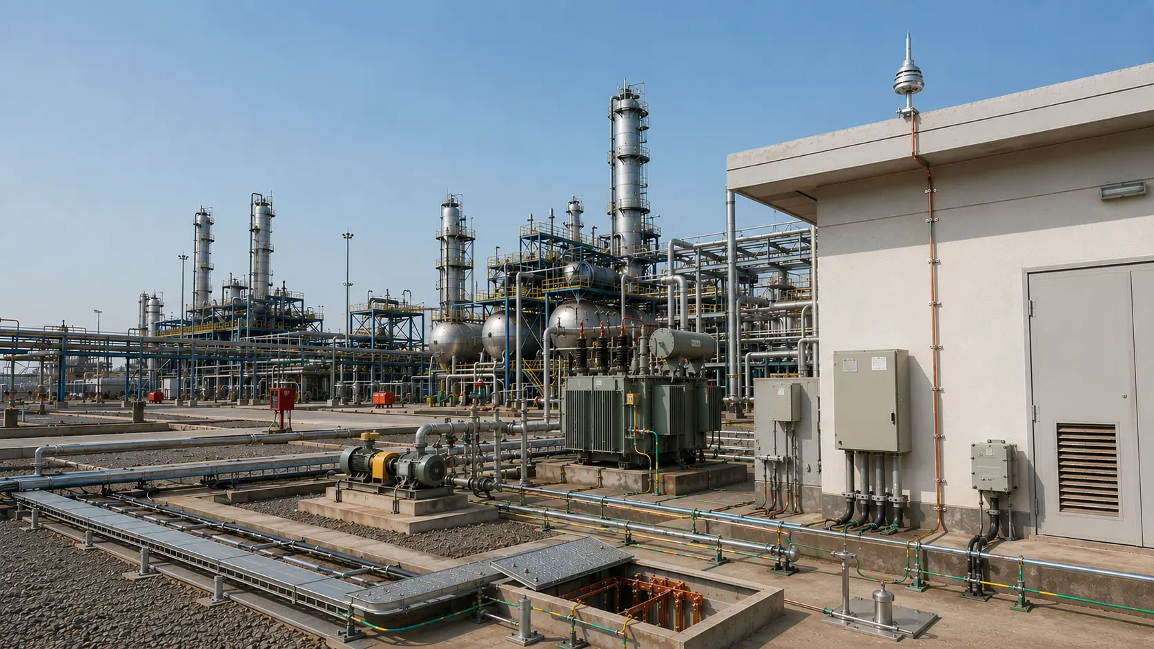Oil and gas facility earthing and lightning protection